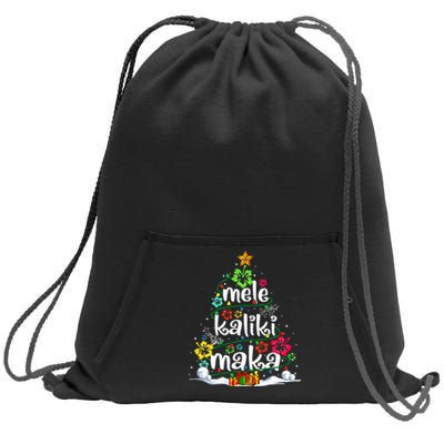 Mele Kalikimaka Tropical Christmas Hawaiian Santa Xmas Tree Sweatshirt Cinch Pack Bag