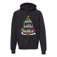 Mele Kalikimaka Tropical Christmas Hawaiian Santa Xmas Tree Premium Hoodie