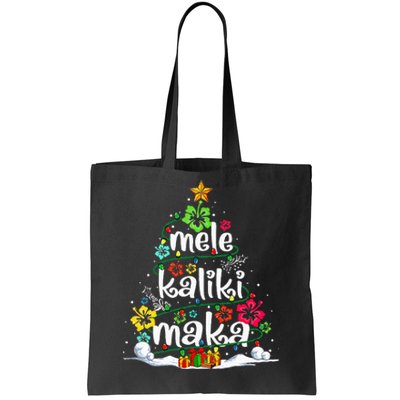 Mele Kalikimaka Tropical Christmas Hawaiian Santa Xmas Tree Tote Bag