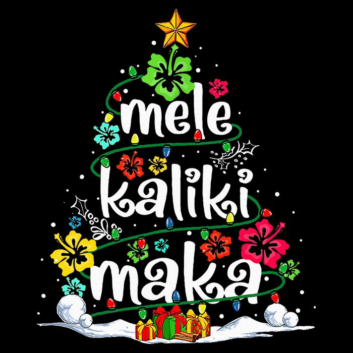 Mele Kalikimaka Tropical Christmas Hawaiian Santa Xmas Tree Premium T-Shirt