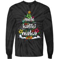 Mele Kalikimaka Tropical Christmas Hawaiian Santa Xmas Tree Tie-Dye Long Sleeve Shirt