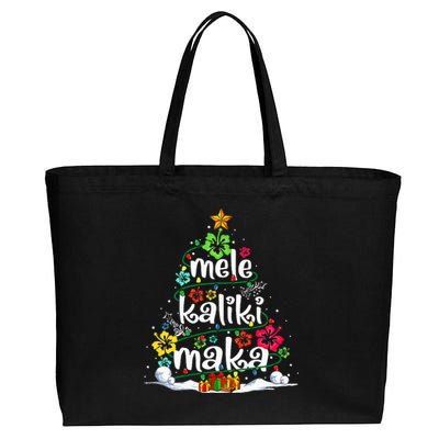 Mele Kalikimaka Tropical Christmas Hawaiian Santa Xmas Tree Cotton Canvas Jumbo Tote