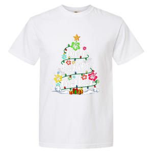 Mele Kalikimaka Tropical Christmas Hawaiian Santa Xmas Tree Garment-Dyed Heavyweight T-Shirt