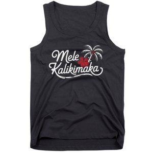 Mele Kalikimaka Tropical Christmas Hawaiian Xmas Tank Top