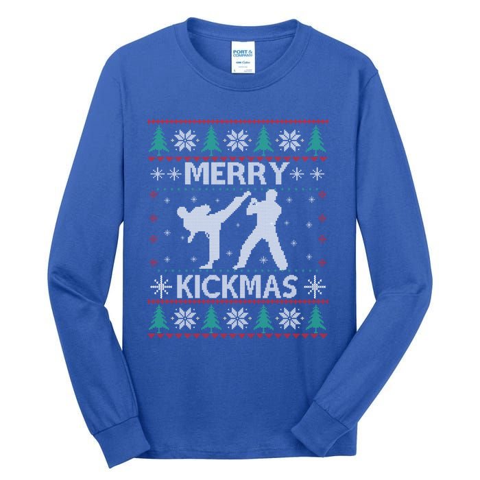 Merry Kickmas Taekwondo Christmas Ugly Sweater Xmas Funny Gift Tall Long Sleeve T-Shirt