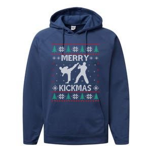 Merry Kickmas Taekwondo Christmas Ugly Sweater Xmas Funny Gift Performance Fleece Hoodie