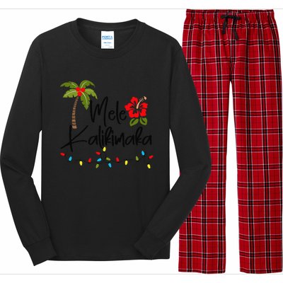 Mele Kalikimaka Tropical Christmas Hawaiian Xmas Long Sleeve Pajama Set