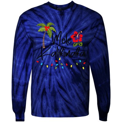 Mele Kalikimaka Tropical Christmas Hawaiian Xmas Tie-Dye Long Sleeve Shirt