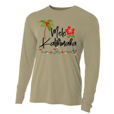 Mele Kalikimaka Tropical Christmas Hawaiian Xmas Cooling Performance Long Sleeve Crew