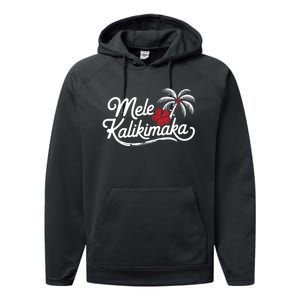 Mele Kalikimaka Tropical Christmas Hawaiian Xmas Performance Fleece Hoodie