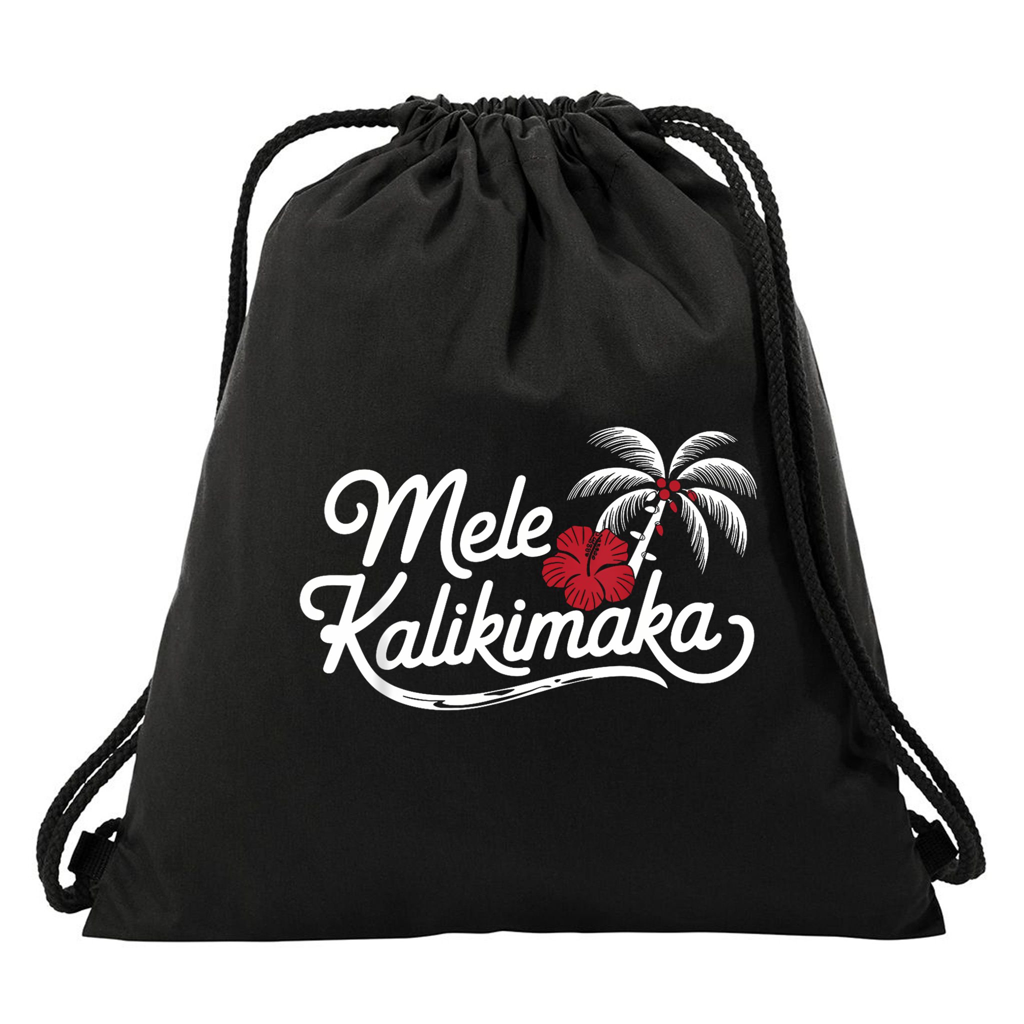 Mele Kalikimaka Tropical Christmas Hawaiian Xmas Drawstring Bag
