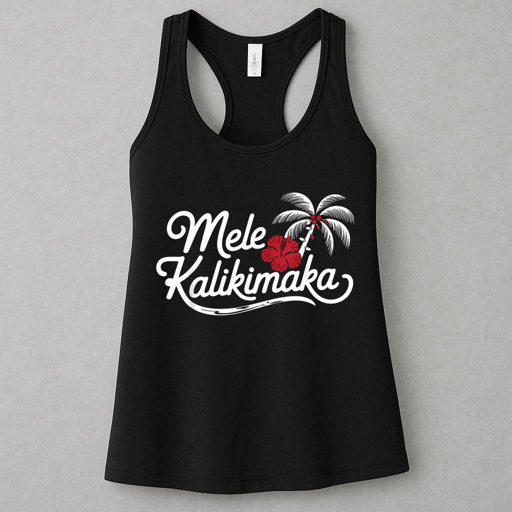 Mele Kalikimaka Tropical Christmas Hawaiian Xmas Womens Tank Top