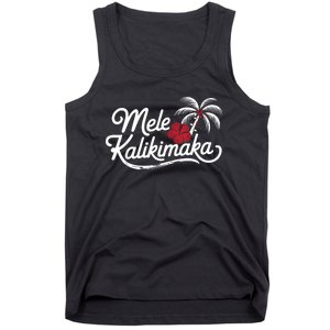 Mele Kalikimaka Tropical Christmas Hawaiian Xmas Tank Top