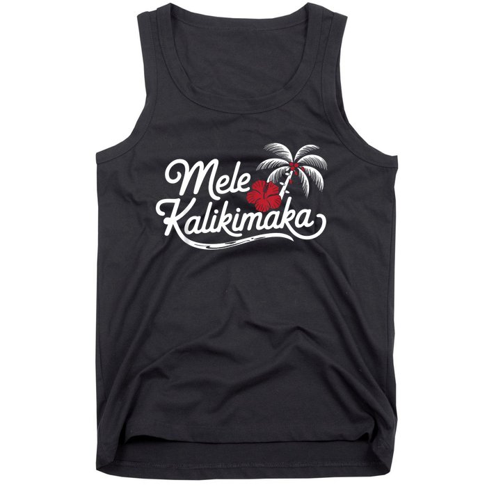 Mele Kalikimaka Tropical Christmas Hawaiian Xmas Tank Top