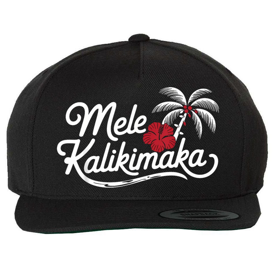 Mele Kalikimaka Tropical Christmas Hawaiian Xmas Wool Snapback Cap