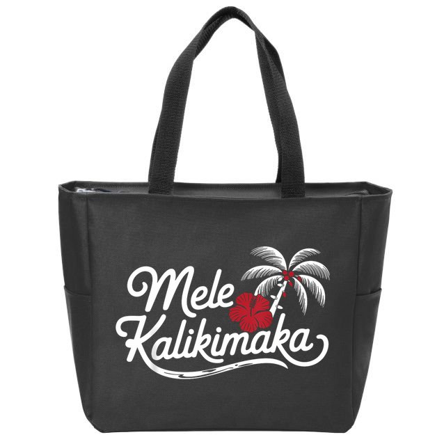 Mele Kalikimaka Tropical Christmas Hawaiian Xmas Zip Tote Bag