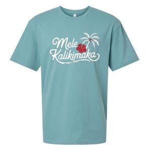 Mele Kalikimaka Tropical Christmas Hawaiian Xmas Sueded Cloud Jersey T-Shirt