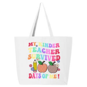 My Kindergarten Teacher Survived 100 Days Of Me Fun School Gift 25L Jumbo Tote