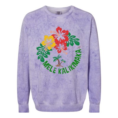 Mele Kalikimaka Tropical Christmas Hawaiian Xmas Colorblast Crewneck Sweatshirt