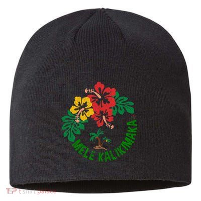 Mele Kalikimaka Tropical Christmas Hawaiian Xmas Sustainable Beanie