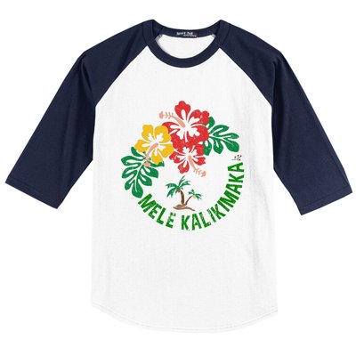 Mele Kalikimaka Tropical Christmas Hawaiian Xmas Baseball Sleeve Shirt