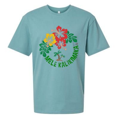 Mele Kalikimaka Tropical Christmas Hawaiian Xmas Sueded Cloud Jersey T-Shirt