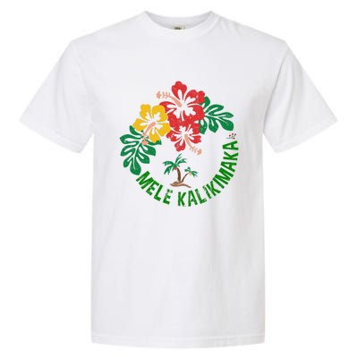 Mele Kalikimaka Tropical Christmas Hawaiian Xmas Garment-Dyed Heavyweight T-Shirt