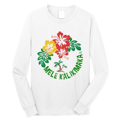 Mele Kalikimaka Tropical Christmas Hawaiian Xmas Long Sleeve Shirt