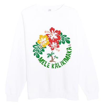 Mele Kalikimaka Tropical Christmas Hawaiian Xmas Premium Crewneck Sweatshirt