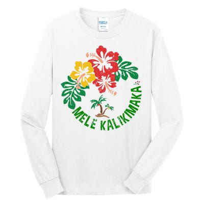 Mele Kalikimaka Tropical Christmas Hawaiian Xmas Tall Long Sleeve T-Shirt