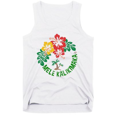 Mele Kalikimaka Tropical Christmas Hawaiian Xmas Tank Top