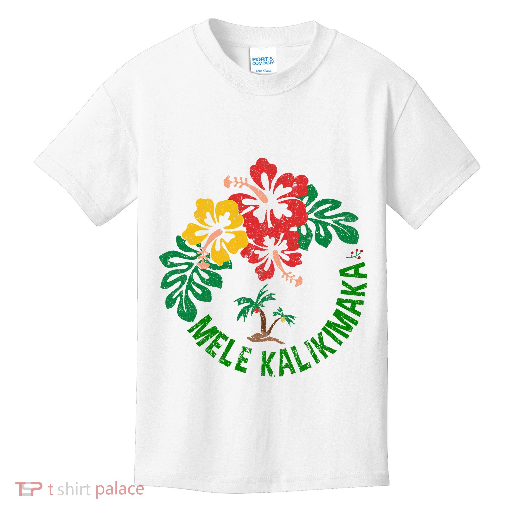 Mele Kalikimaka Tropical Christmas Hawaiian Xmas Kids T-Shirt