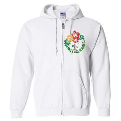 Mele Kalikimaka Tropical Christmas Hawaiian Xmas Full Zip Hoodie