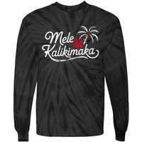 Mele Kalikimaka Tropical Christmas Hawaiian Xmas Gift Tie-Dye Long Sleeve Shirt