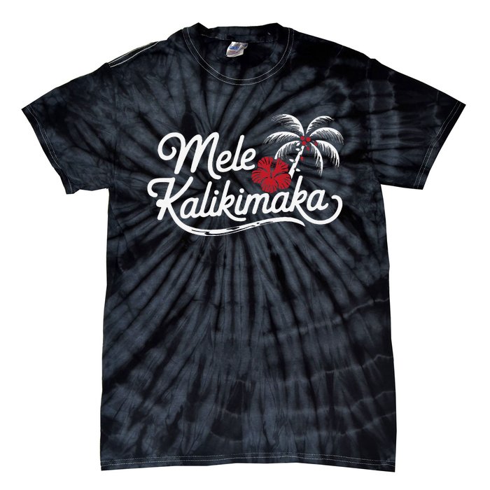 Mele Kalikimaka Tropical Christmas Hawaiian Xmas Gift Tie-Dye T-Shirt