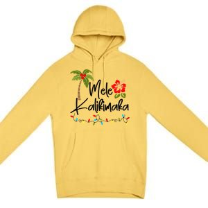 Mele Kalikimaka Tropical Christmas Hawaiian Xmas Gift Premium Pullover Hoodie