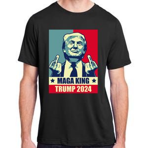 Maga King Trump 2024 Usa Trump Flipping Off American Flag Adult ChromaSoft Performance T-Shirt