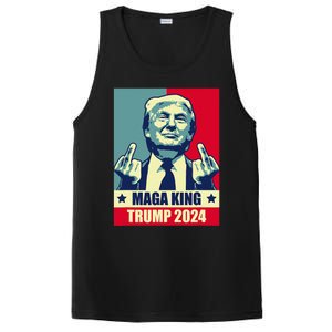 Maga King Trump 2024 Usa Trump Flipping Off American Flag PosiCharge Competitor Tank