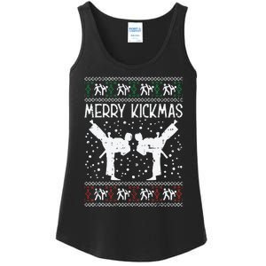 Merry Kickmas Ugly Christmas Karate Jiu Jitsu Martial Gift Ladies Essential Tank