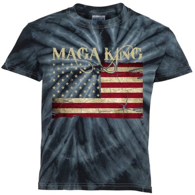 Maga King United States Vintage Flag Kids Tie-Dye T-Shirt