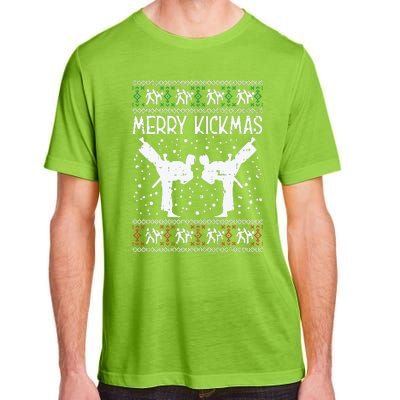 Merry Kickmas Ugly Christmas Karate Jiu Jitsu Martial Gift Adult ChromaSoft Performance T-Shirt