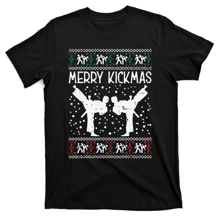 Merry Kickmas Ugly Christmas Karate Jiu Jitsu Martial Gift T-Shirt