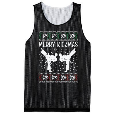 Merry Kickmas Ugly Christmas Karate Jiu Jitsu Martial Gift Mesh Reversible Basketball Jersey Tank