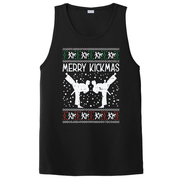 Merry Kickmas Ugly Christmas Karate Jiu Jitsu Martial Gift PosiCharge Competitor Tank