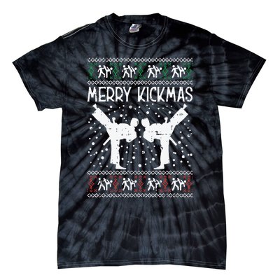 Merry Kickmas Ugly Christmas Karate Jiu Jitsu Martial Gift Tie-Dye T-Shirt