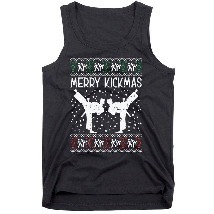 Merry Kickmas Ugly Christmas Karate Jiu Jitsu Martial Gift Tank Top