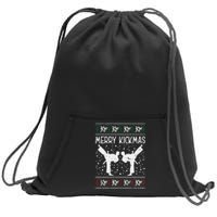 Merry Kickmas Ugly Christmas Karate Jiu Jitsu Martial Gift Sweatshirt Cinch Pack Bag