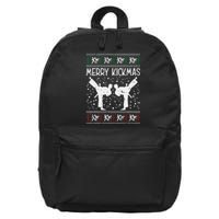 Merry Kickmas Ugly Christmas Karate Jiu Jitsu Martial Gift 16 in Basic Backpack