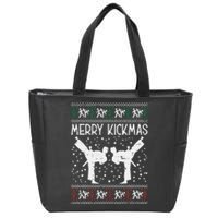 Merry Kickmas Ugly Christmas Karate Jiu Jitsu Martial Gift Zip Tote Bag