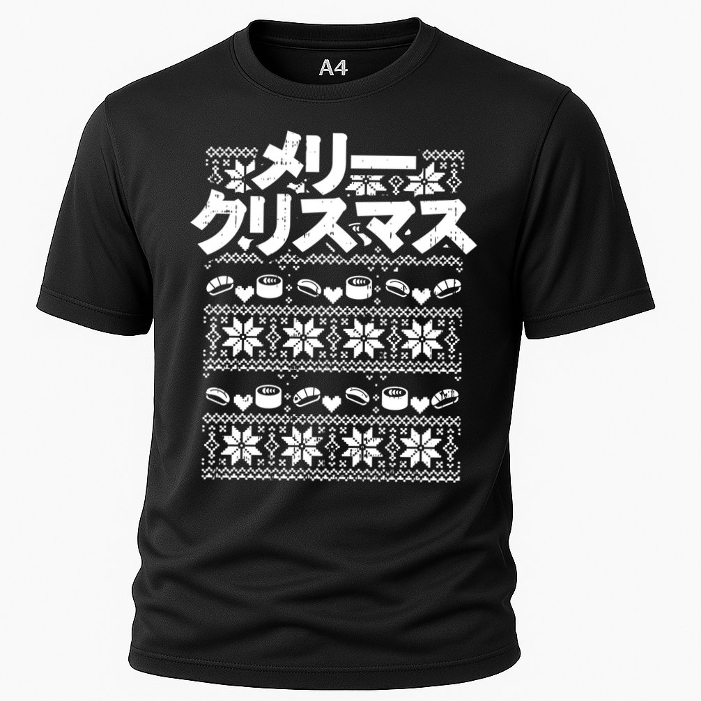 Merii Kurisumasu Ugly Christmas Gift Japanese Gift Cooling Performance Crew T-Shirt
